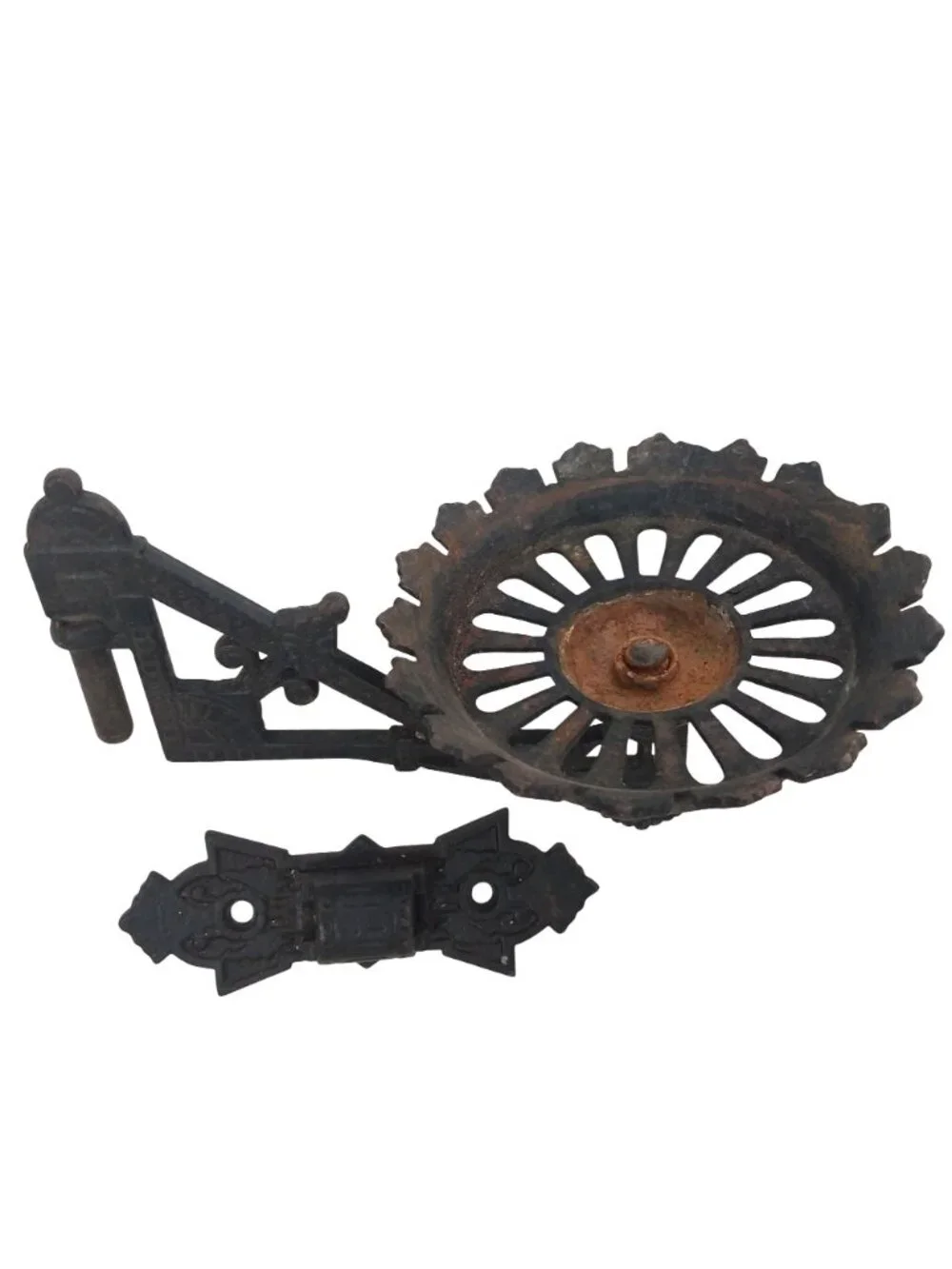 Antique Cast Iron Wall Sconce Candle Oil Lamp Holder Swivel Gothic Ornate